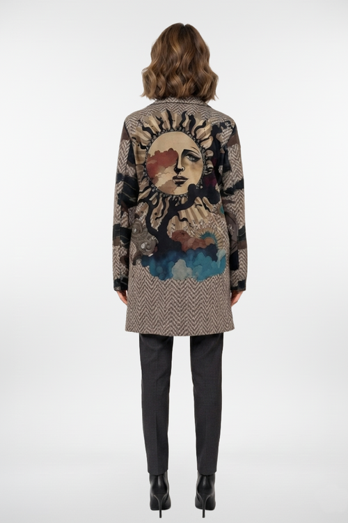 Celestial Muse Wool-Look Statement Jacket