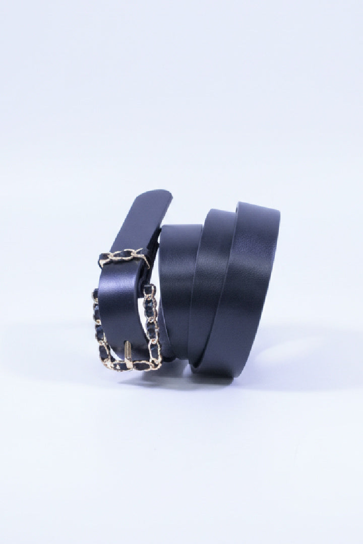 Chain-Trim Buckle Belt