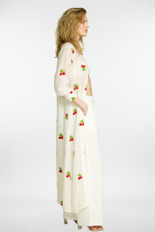 Chemise brodée de fleurs de cerisier