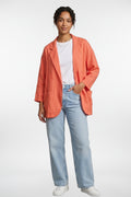 Coral Linen Blazer