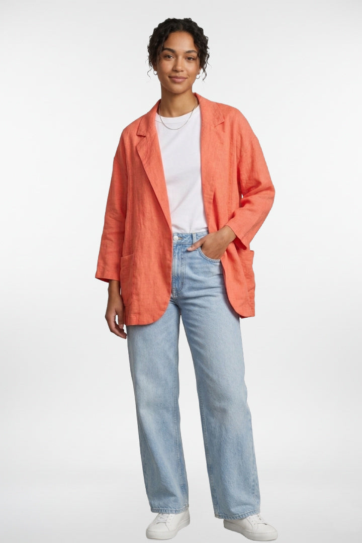 Blazer en lin corail