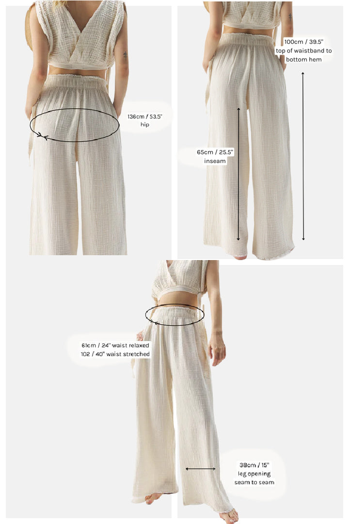 Gray Crinkle Palazzo Pants