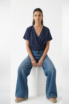 Crisscross Linen Top