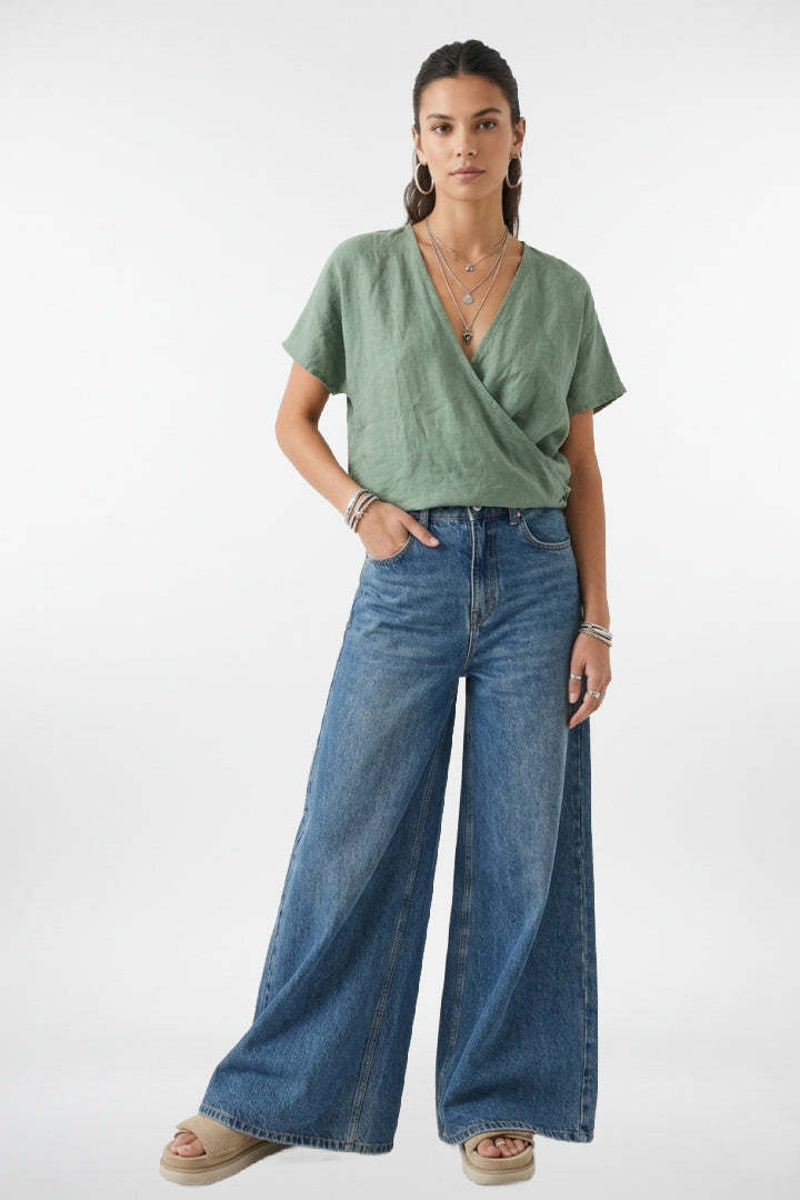 Crisscross Linen Top