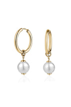Crystal Pearl Hoop Earrings