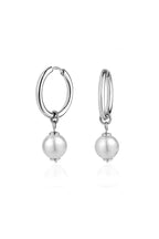 Crystal Pearl Hoop Earrings