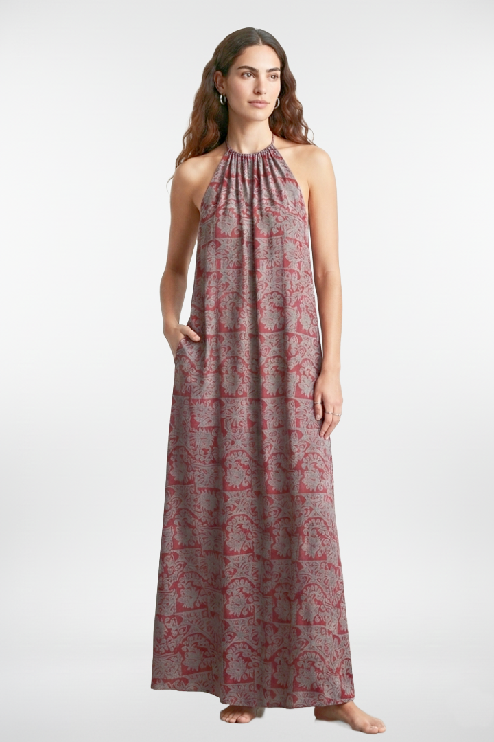Vestido largo halter Daphne
