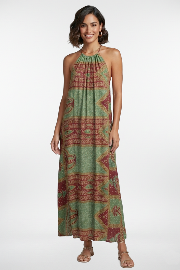 Vestido largo halter Daphne
