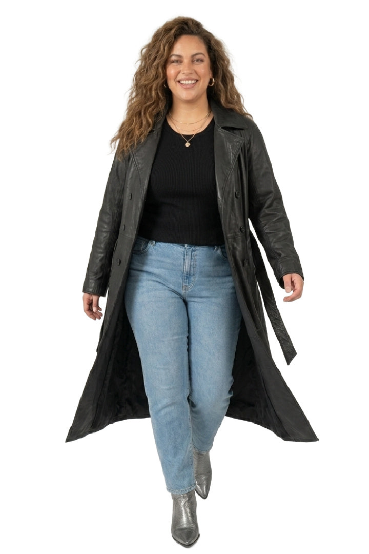 Chaqueta de cuero Chessy RF, negra.