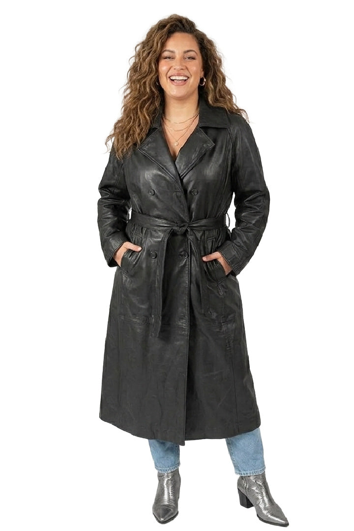 Chaqueta de cuero Chessy RF, negra.