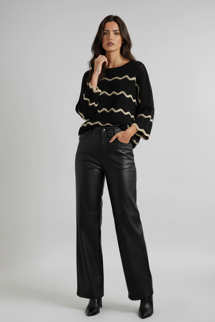 Desert Waves Crochet-Trim Sweater