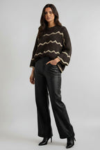 Desert Waves Crochet-Trim Sweater