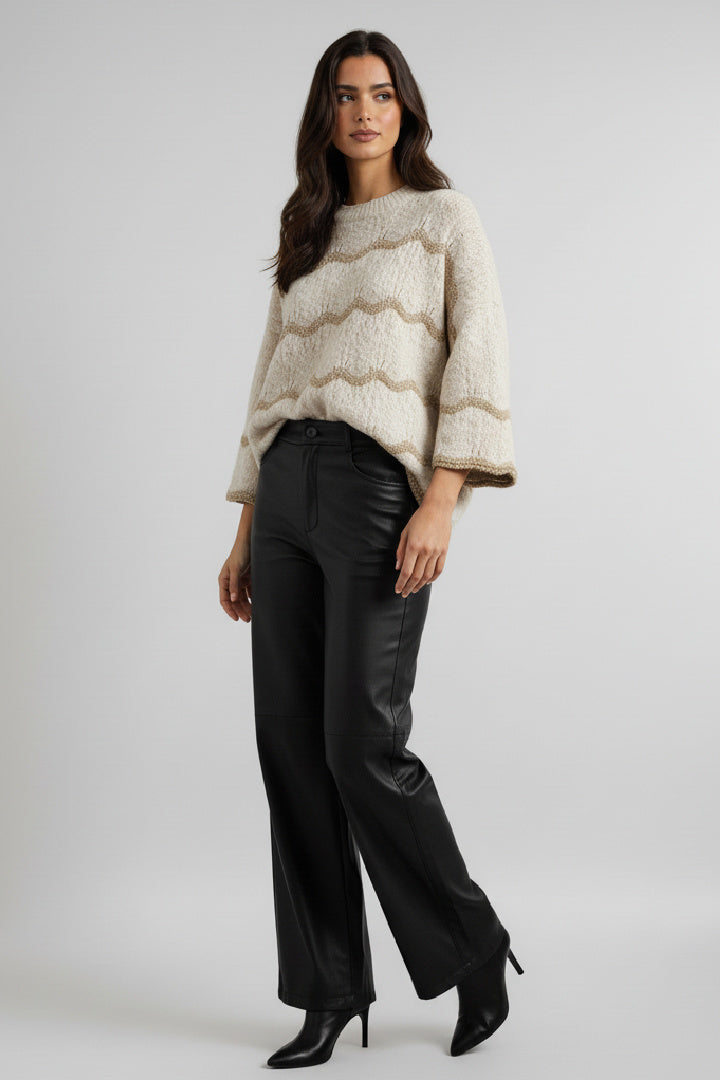 Desert Waves Crochet-Trim Sweater