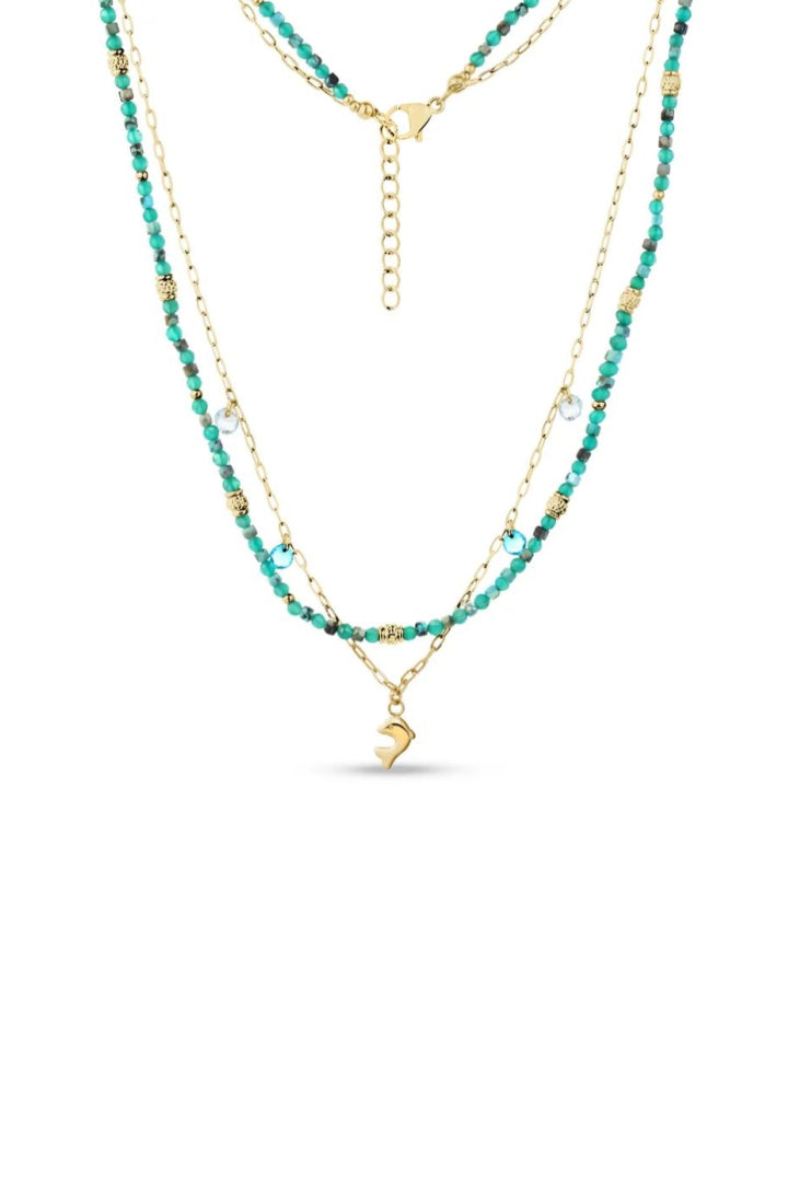 Collar de delfín tropical con cuentas