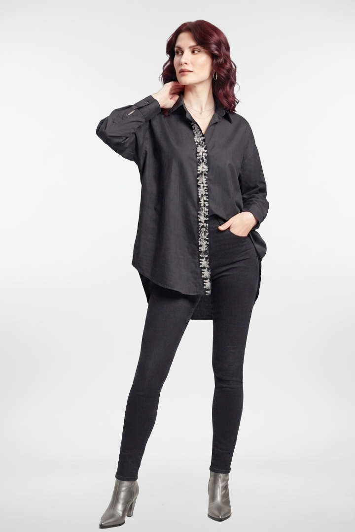 Embroidery Long Sleeve Blouse