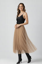 Ethereal Tulle Midi Skirt