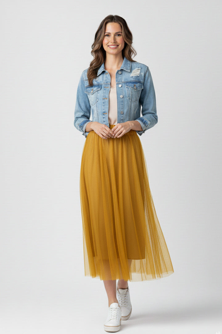 Ethereal Tulle Midi Skirt