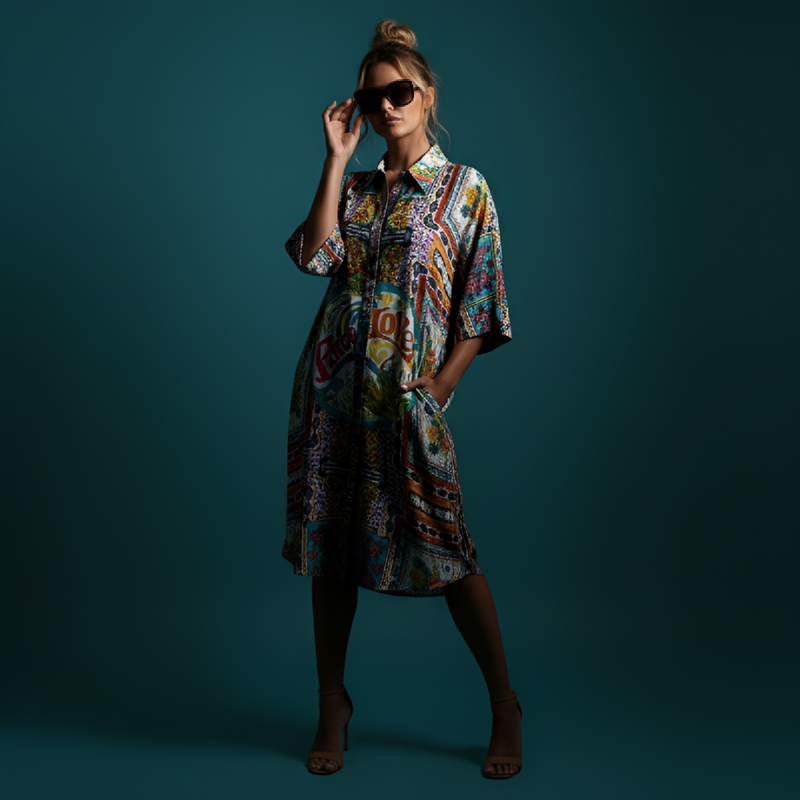 Peace & Love Art Print Oversized Shirt