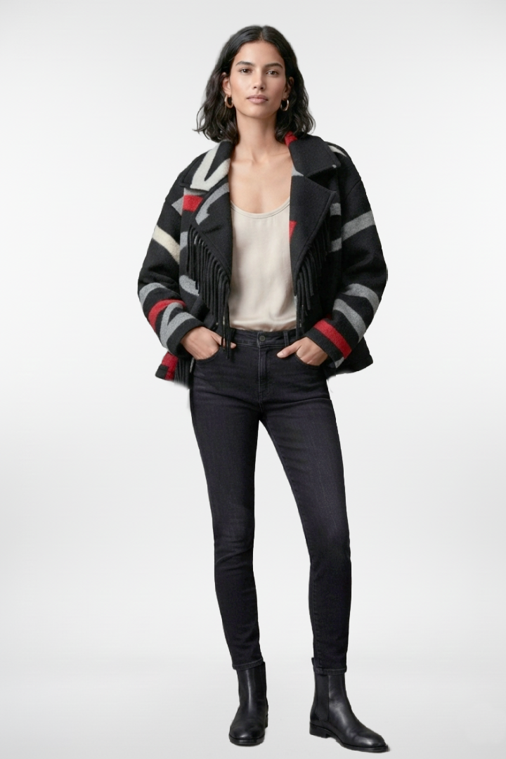 Felt Fringe Short Jacket