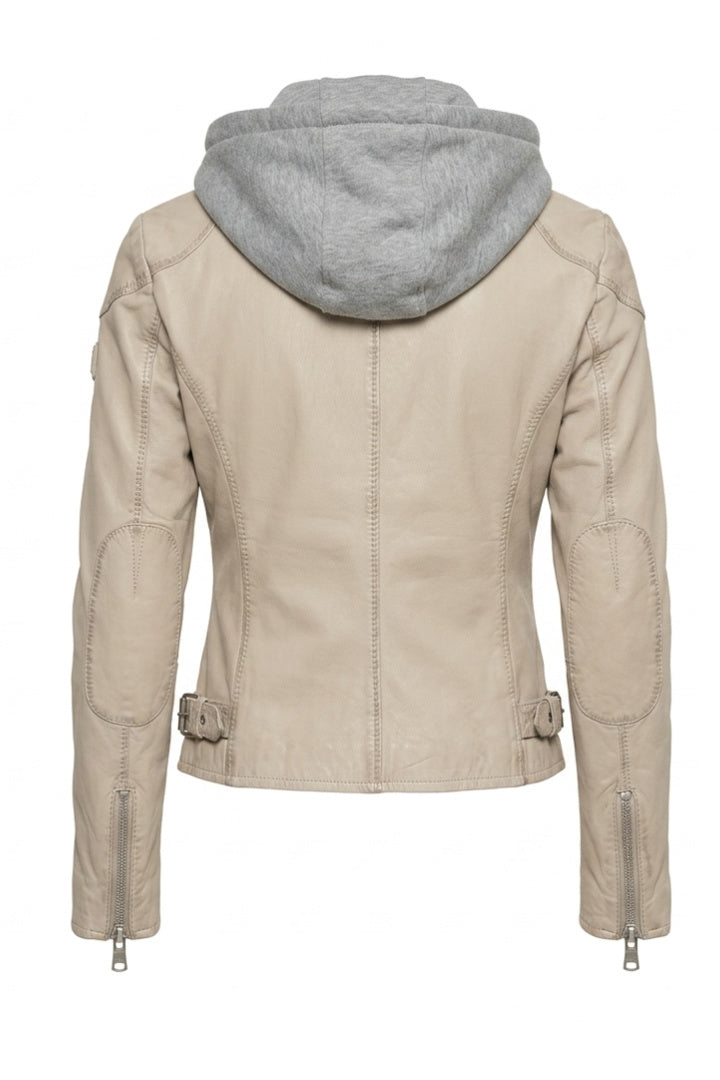 Veste en cuir Finja RF, Beige clair