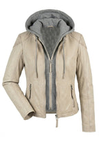 Veste en cuir Finja RF, Beige clair