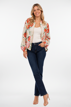 Chaqueta de lino floral