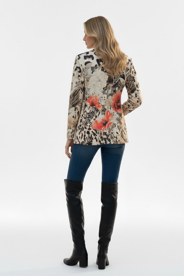 Blazer fleuri à motif tendance