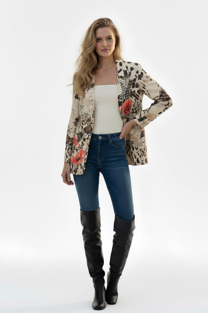 Blazer fleuri à motif tendance
