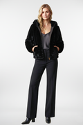 Fluffy Short Faux Fur Jacket With Hood