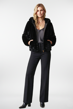 Fluffy Short Faux Fur Jacket With Hood
