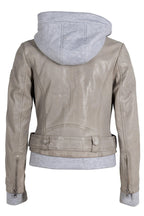 Freda RF Leather Jacket, Silver Grey