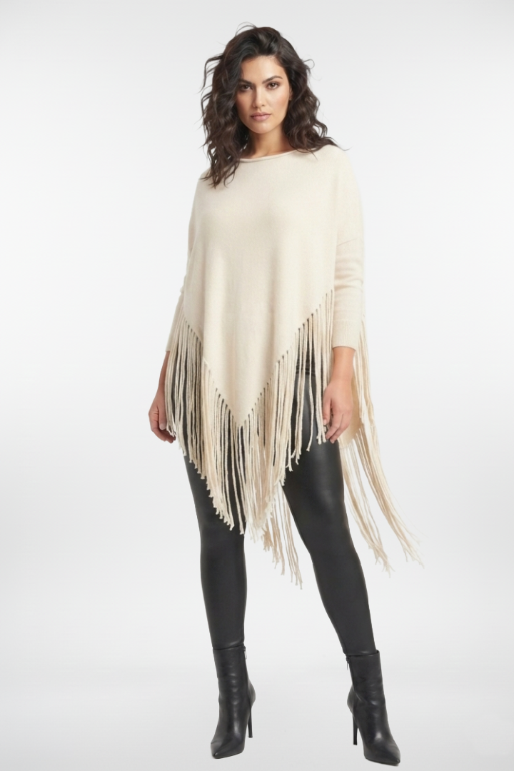 Fringe Haven Knit Poncho Top