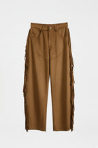 Fringe Suede-Effect Pants