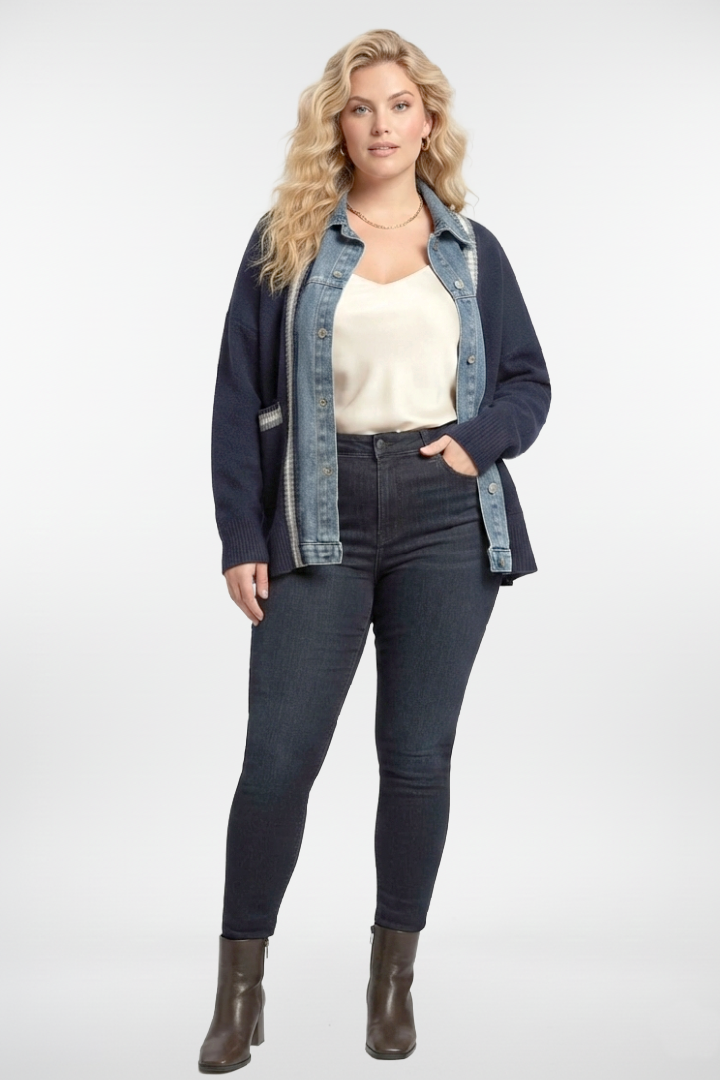 Cardigan Knit and Denim