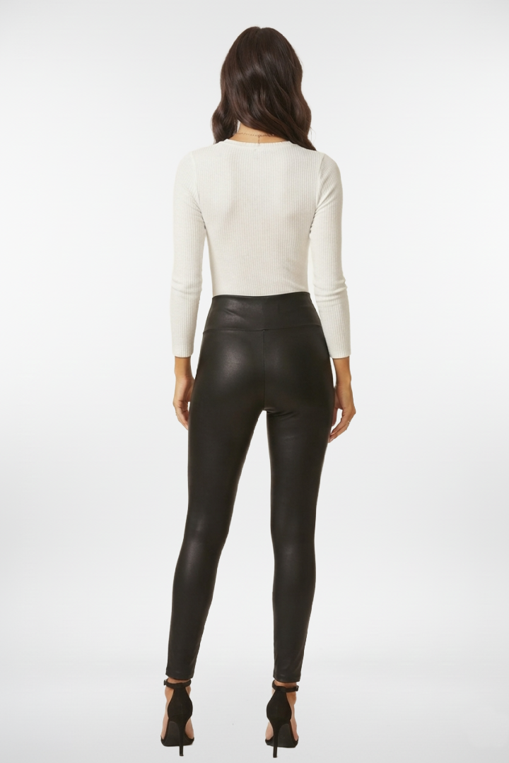 High Waisted Faux Leather Leggings