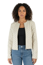 Veste en cuir Hillary CF, Ivoire