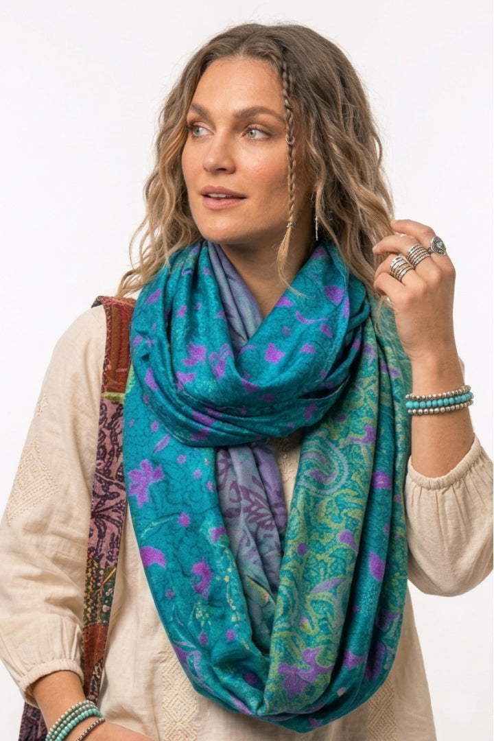 Écharpe Infinity - Sari en soie recyclée