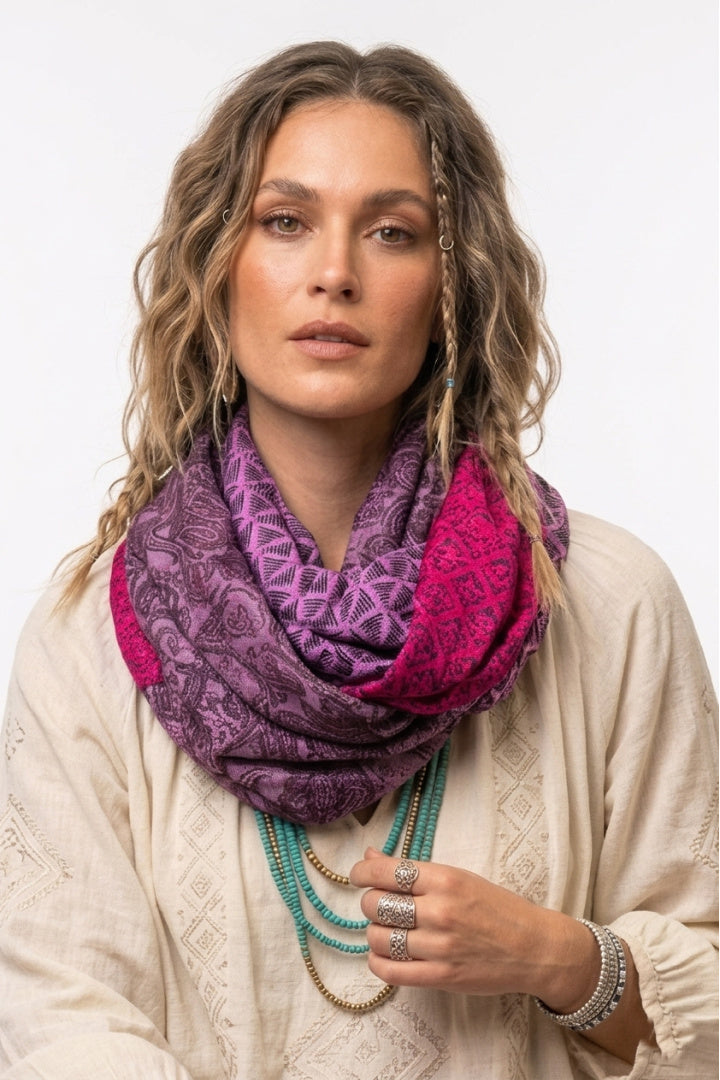 Écharpe Infinity - Sari en soie recyclée