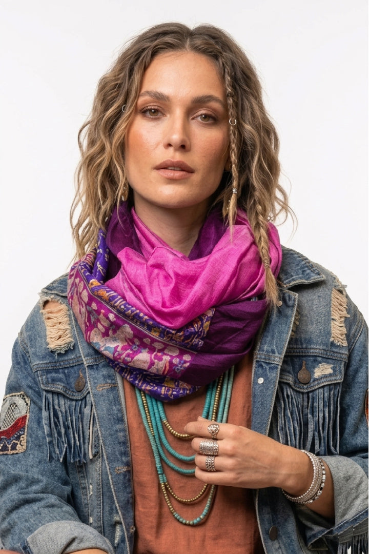 Écharpe Infinity - Sari en soie recyclée