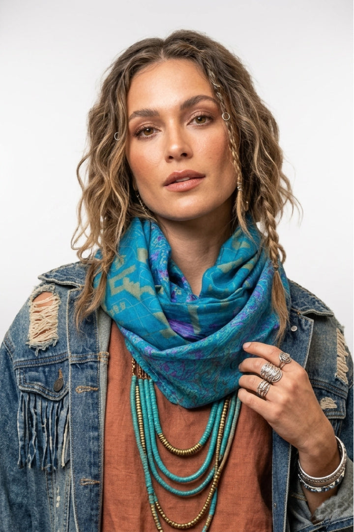 Écharpe Infinity - Sari en soie recyclée