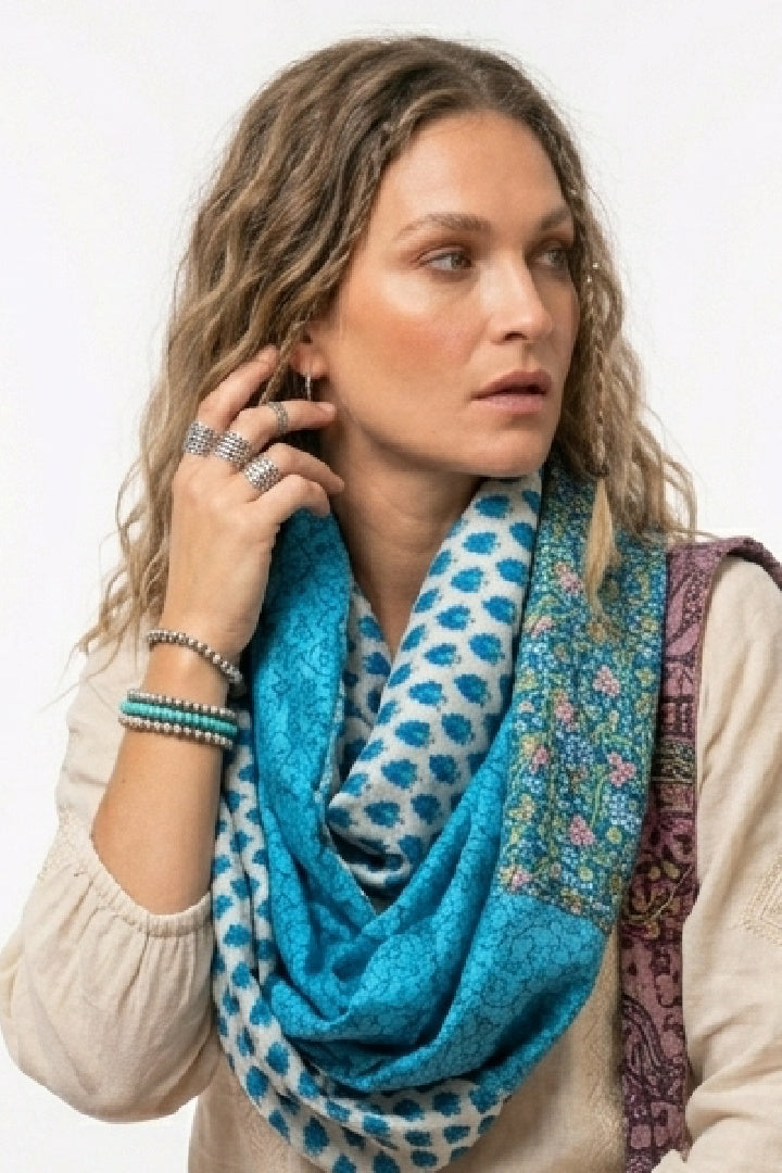 Bufanda infinita - Sari de seda reciclada