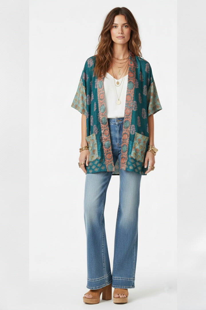 Kimono elegante de estilo chaqueta.