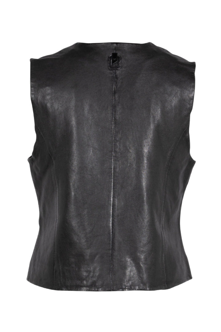 Chaleco de cuero Kiralee RF, negro.