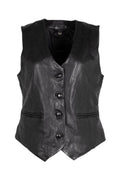 Chaleco de cuero Kiralee RF, negro.