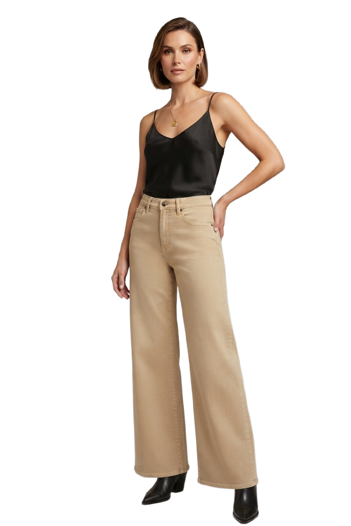 Kit High Rise Relaxed Wide Leg- Light Khaki