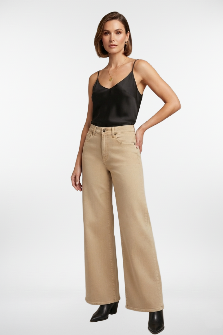 Kit High Rise Relaxed Wide Leg- Light Khaki