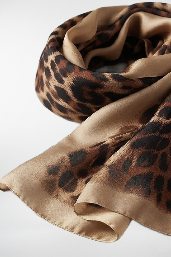 Large Silk Animal Print Scarf