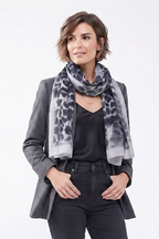 Large Silk Animal Print Scarf