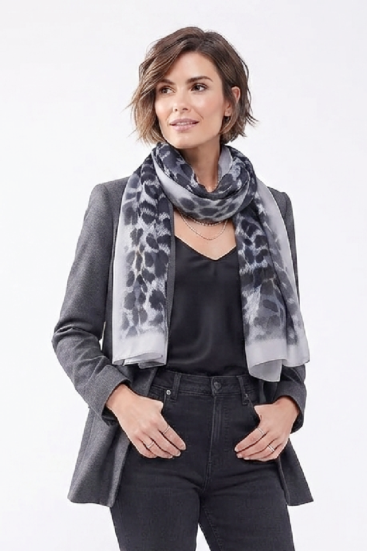 Large Silk Animal Print Scarf