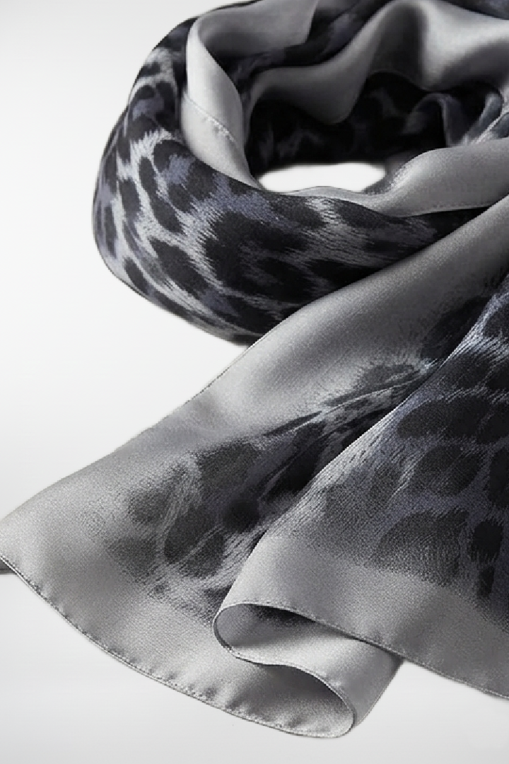 Large Silk Animal Print Scarf
